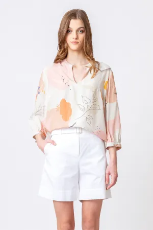 Ivko Blouse, Graphics Print Nougat Wash