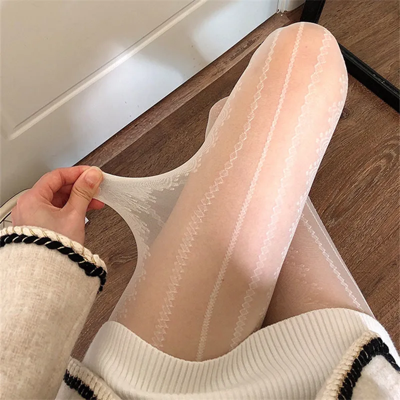 Japanese Style Lace Sweet Stockings Thin Snagging Resistant Pantyhose