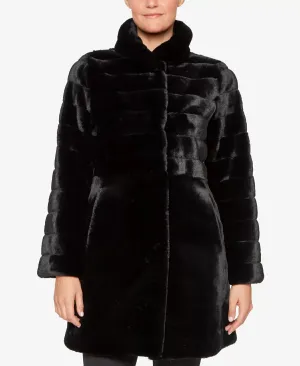 Jones New York Women's Stand-Collar Faux-Fur Coat