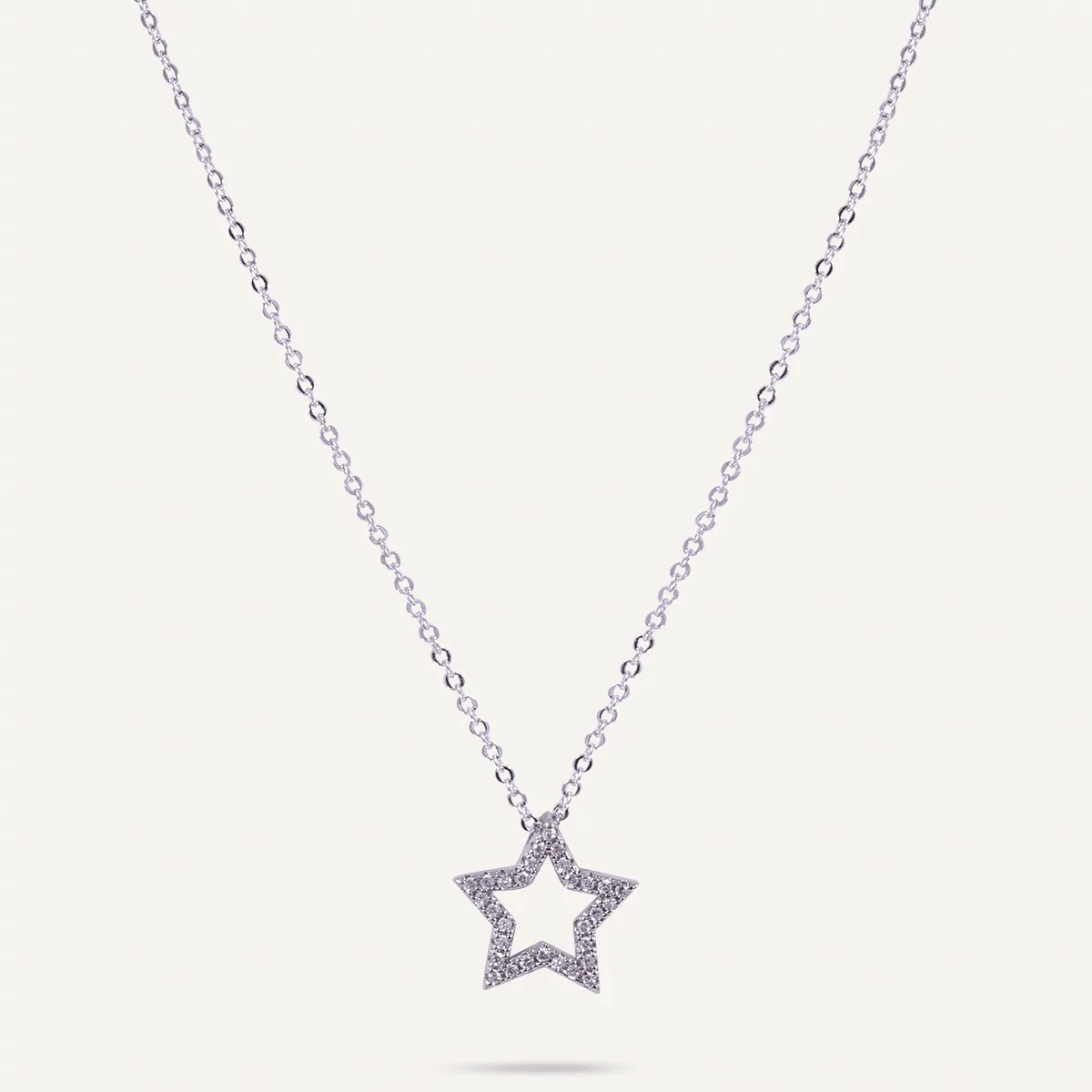 Keira Cubic Zirconia Star Pendant Necklace In Silver-Tone