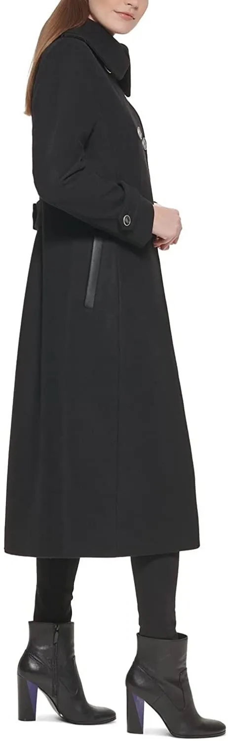 Kenneth Cole New York Womenâ€™s Double Breasted Luxury Wool-Blend Full Length Maxi Coat