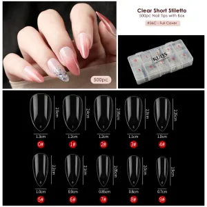 Kulis - Clear Nail Extension Tips - Short Stiletto - 6C