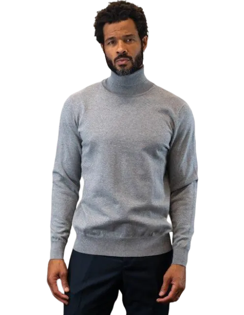 LaVane Men's Light Gray Turtleneck Sweaters Light Blend Regular-Fit