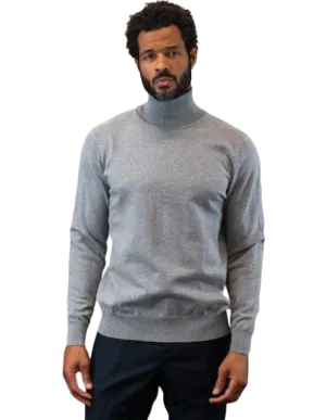 LaVane Men's Light Gray Turtleneck Sweaters Light Blend Regular-Fit