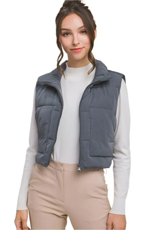 Layering Puffer Vest With Pockets