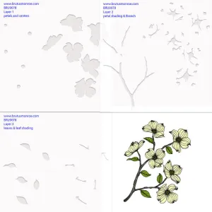 Layering Stencil - Dogwood Sprig