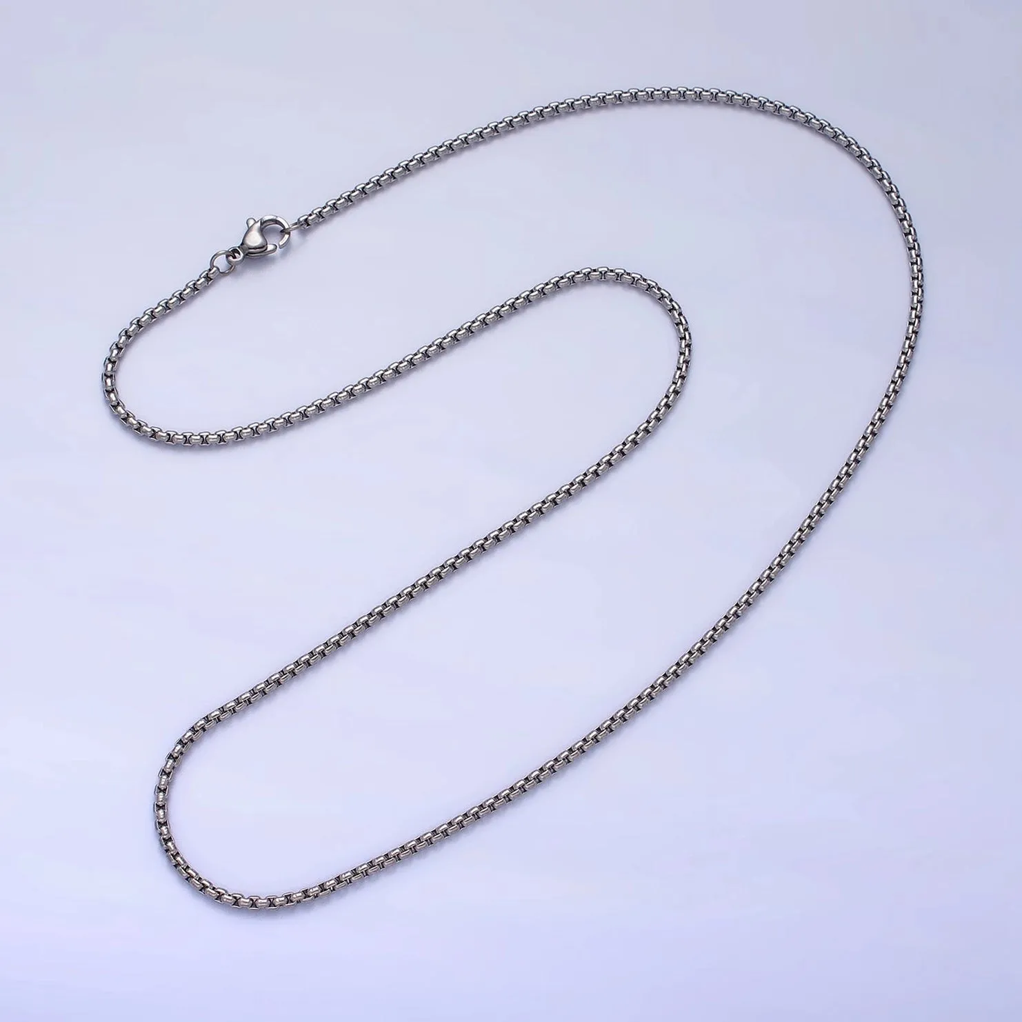 Long Box Chain Layering Necklace