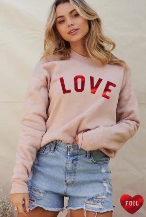 LOVE Unisex Fleece Pullover Sweatshirt