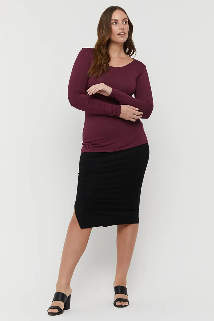 L/S Layering Top - Burgundy