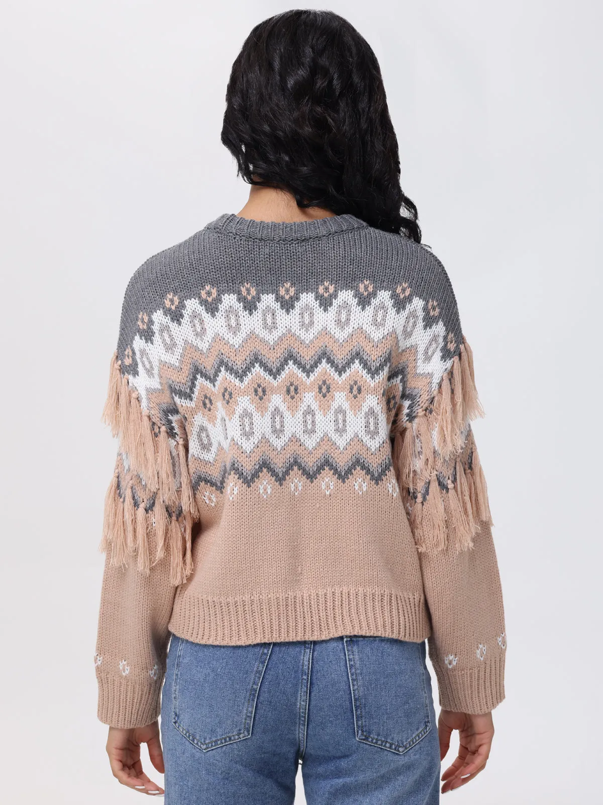 Margaret: Fringe Fair Isle Sweater