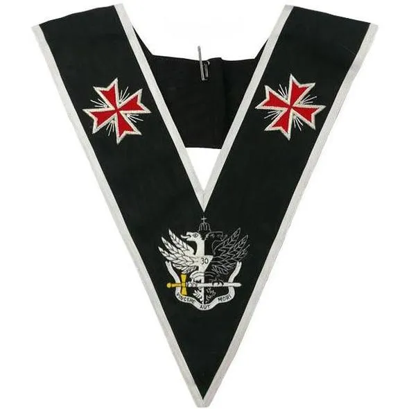 Masonic collar - AASR - 30th degree - Templar Cross & Bicephalic Eagle