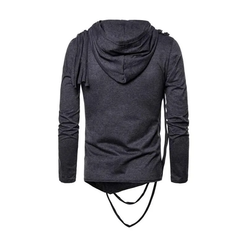 Men's Casual Street Fashion Hooded Pullover Pile Collar T-shirt 92899770K