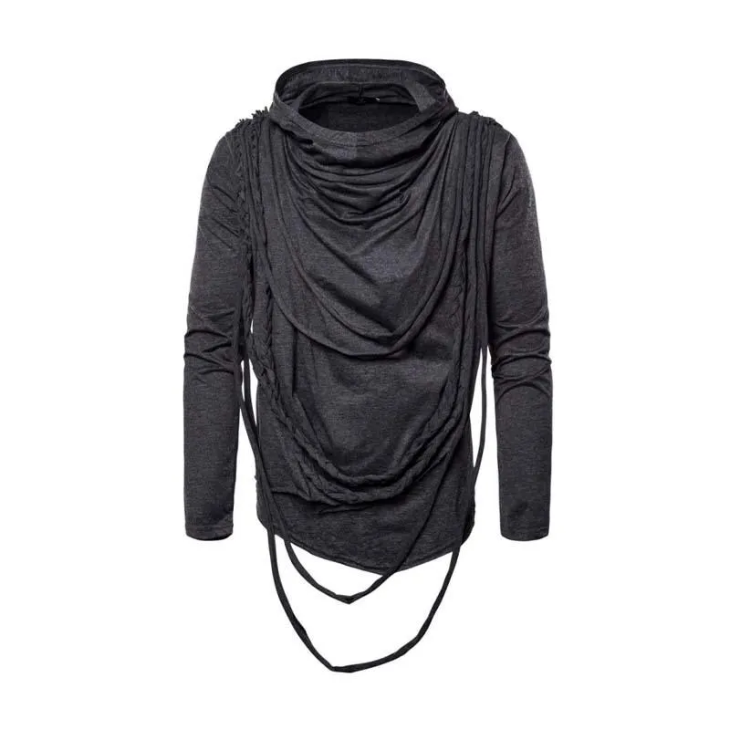 Men's Casual Street Fashion Hooded Pullover Pile Collar T-shirt 92899770K