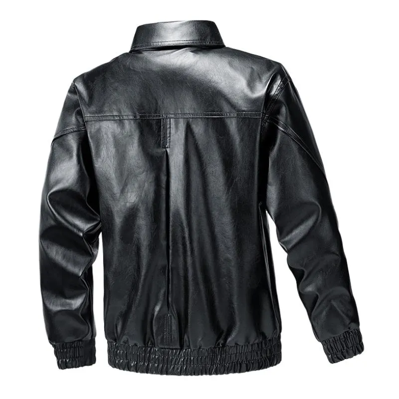 Men's Classic Casual Lapel Leather Jacket 19775422F