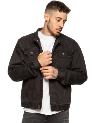 Mens Enzo Denim Designer Jacket - Black | Enzo Designer Menswear