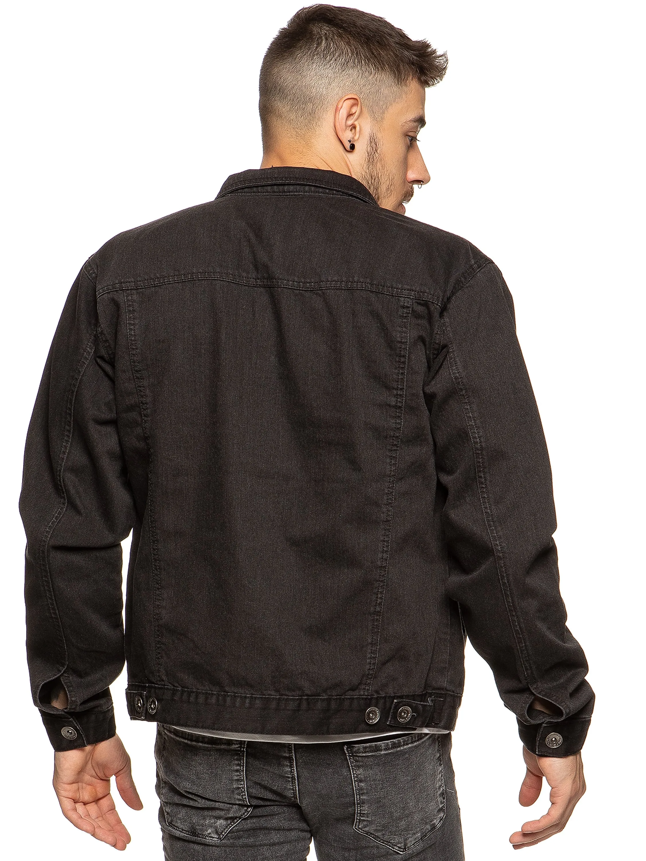 Mens Enzo Denim Designer Jacket - Black | Enzo Designer Menswear