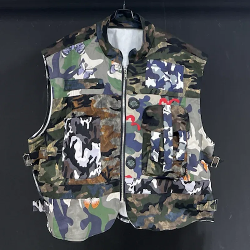 Men's High Streetwear Camouflage Cargo Vest