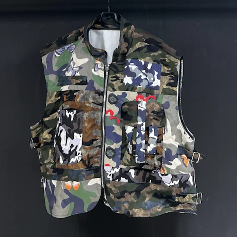 Men's High Streetwear Camouflage Cargo Vest