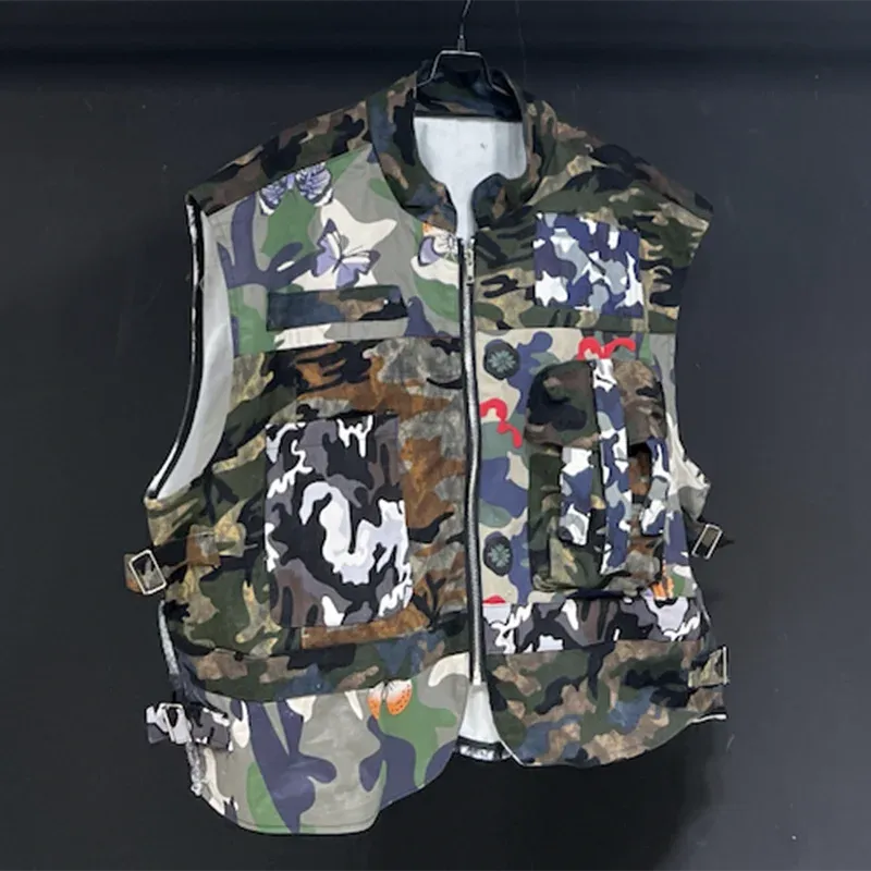 Men's High Streetwear Camouflage Cargo Vest