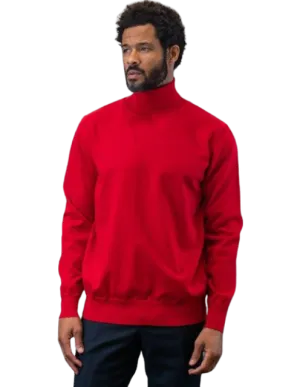 Men's Red Turtleneck Sweaters Light Blend Regular-Fit