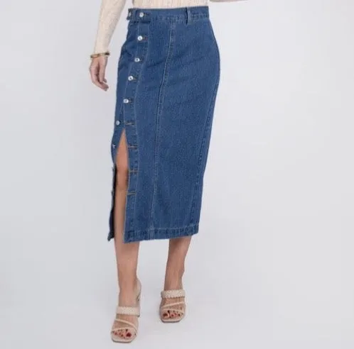 Midi Denim Skirt