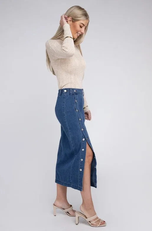 Midi Denim Skirt