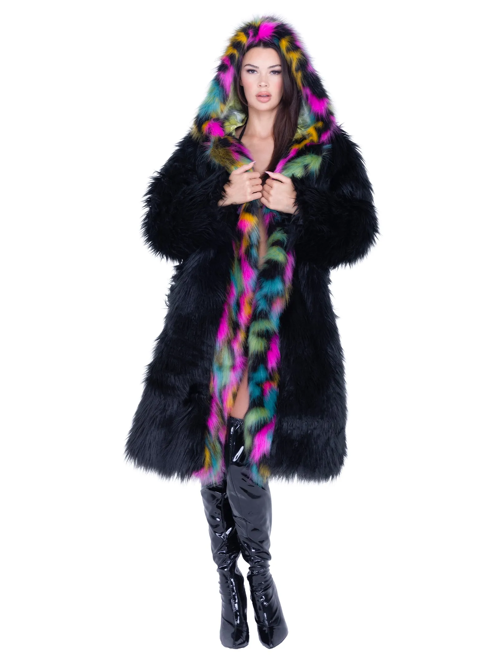 Midnight Mirage Faux Fur Coat