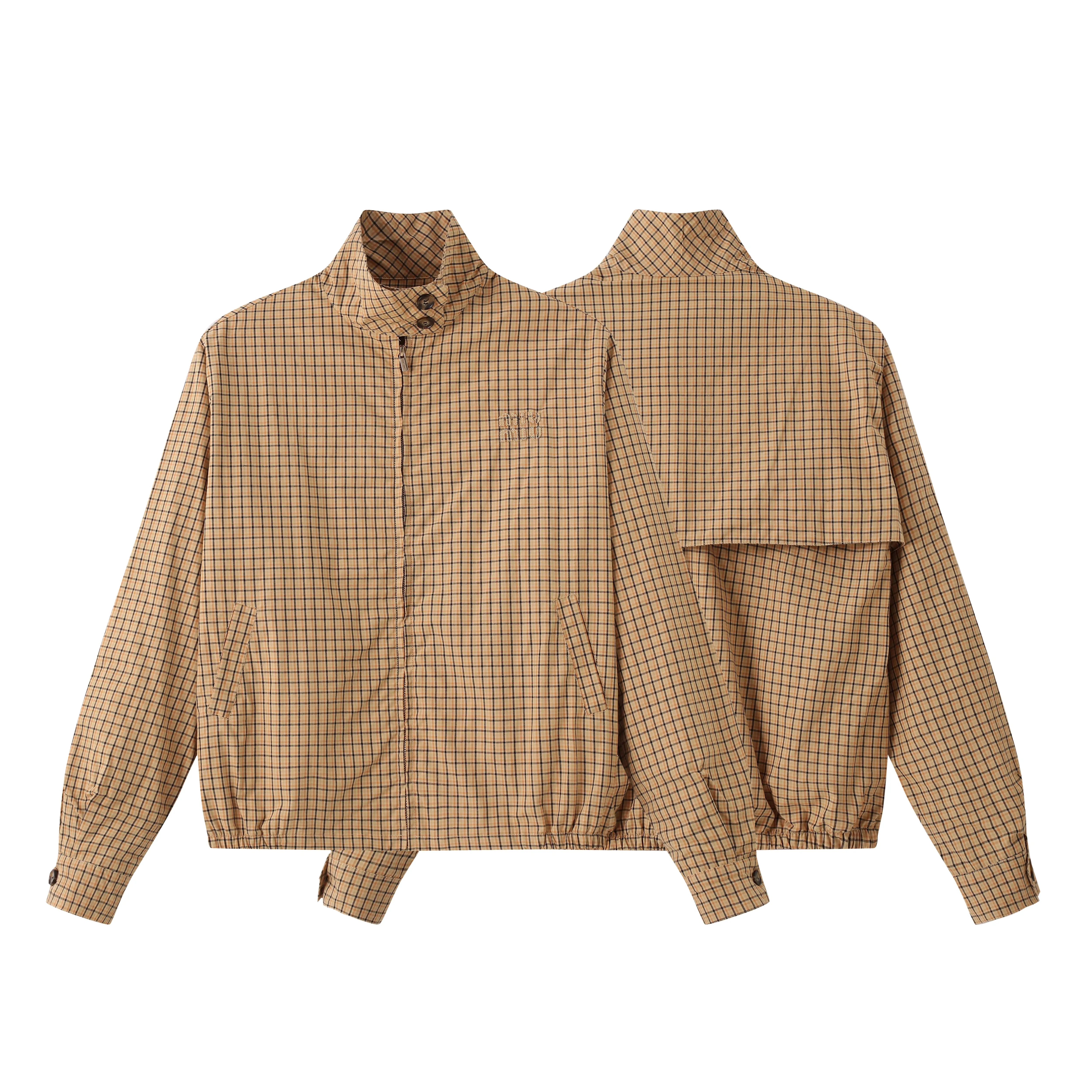 Miu Miu Checked Canvas Blouson Jacket