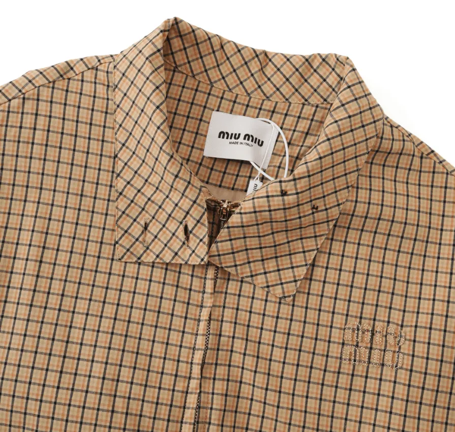 Miu Miu Checked Canvas Blouson Jacket