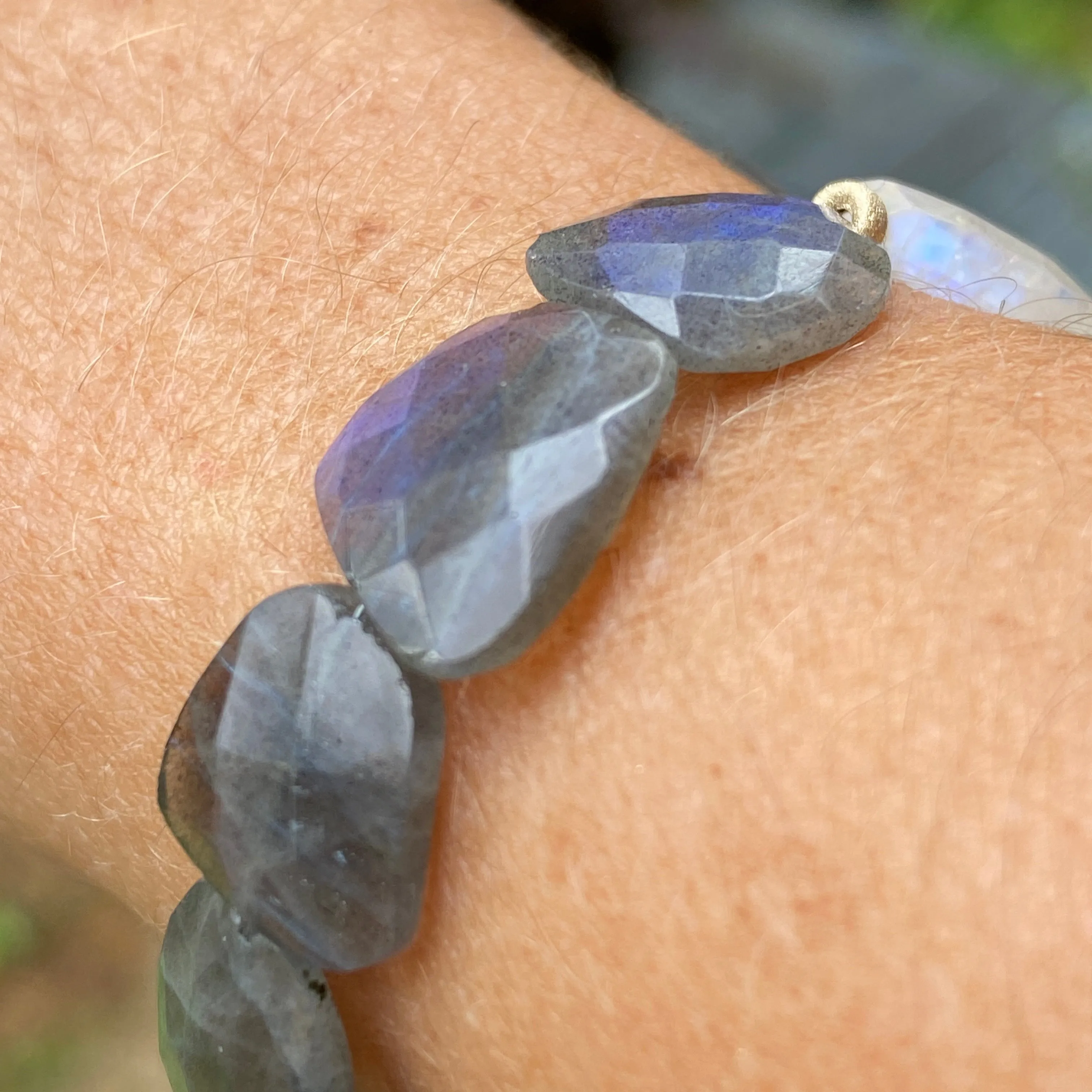 Moonlight Labradorite & Moonstone Gemstone Bracelet