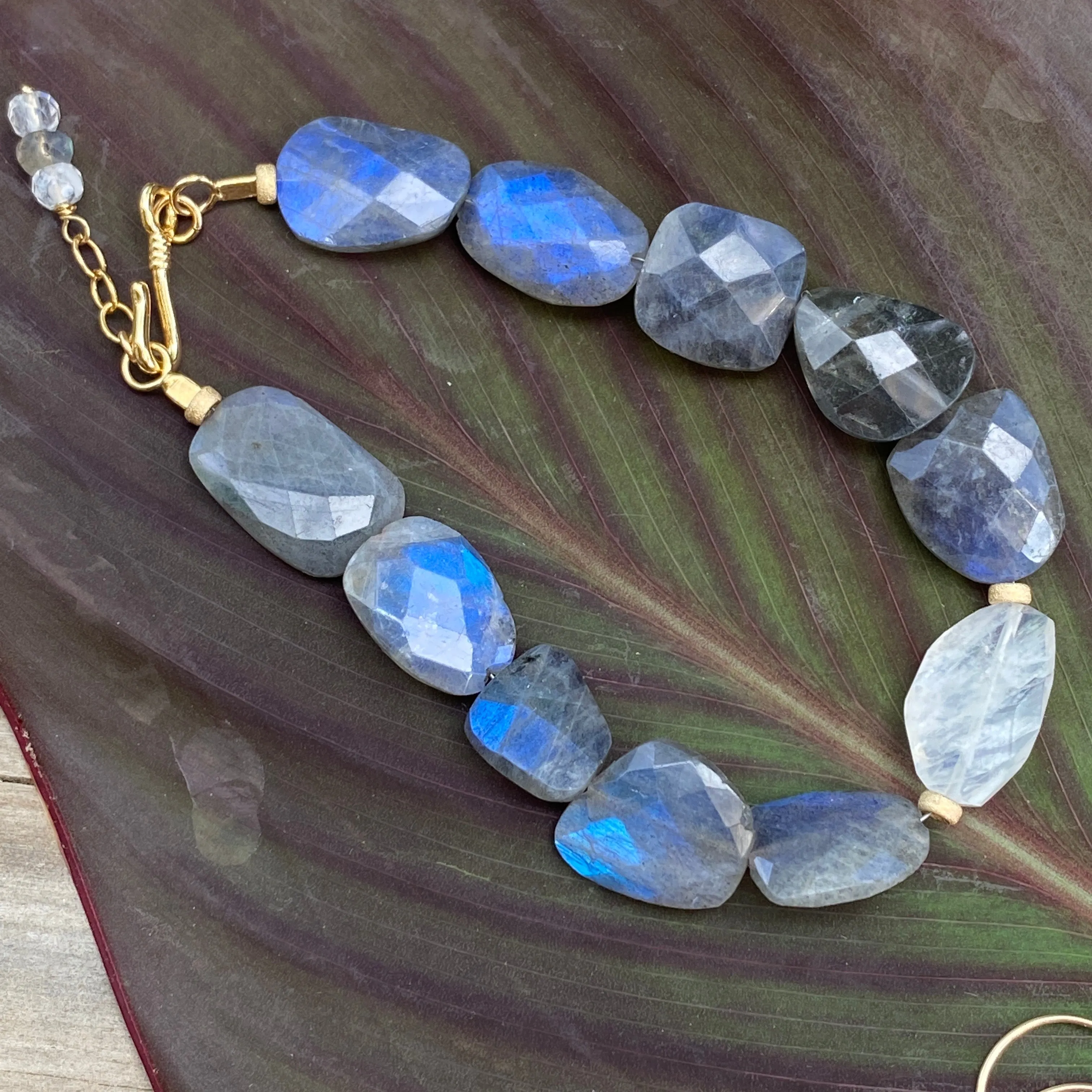 Moonlight Labradorite & Moonstone Gemstone Bracelet