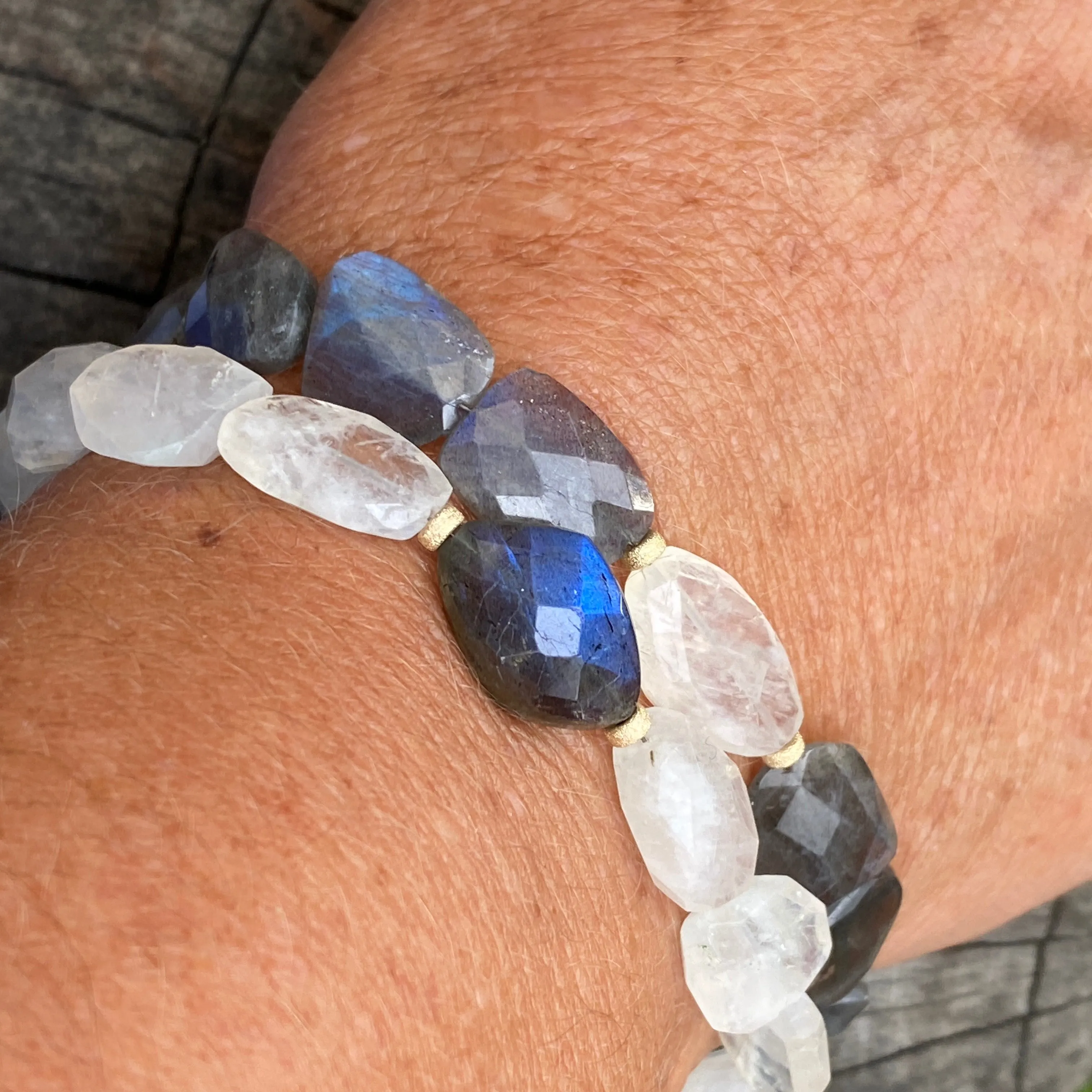 Moonlight Labradorite & Moonstone Gemstone Bracelet