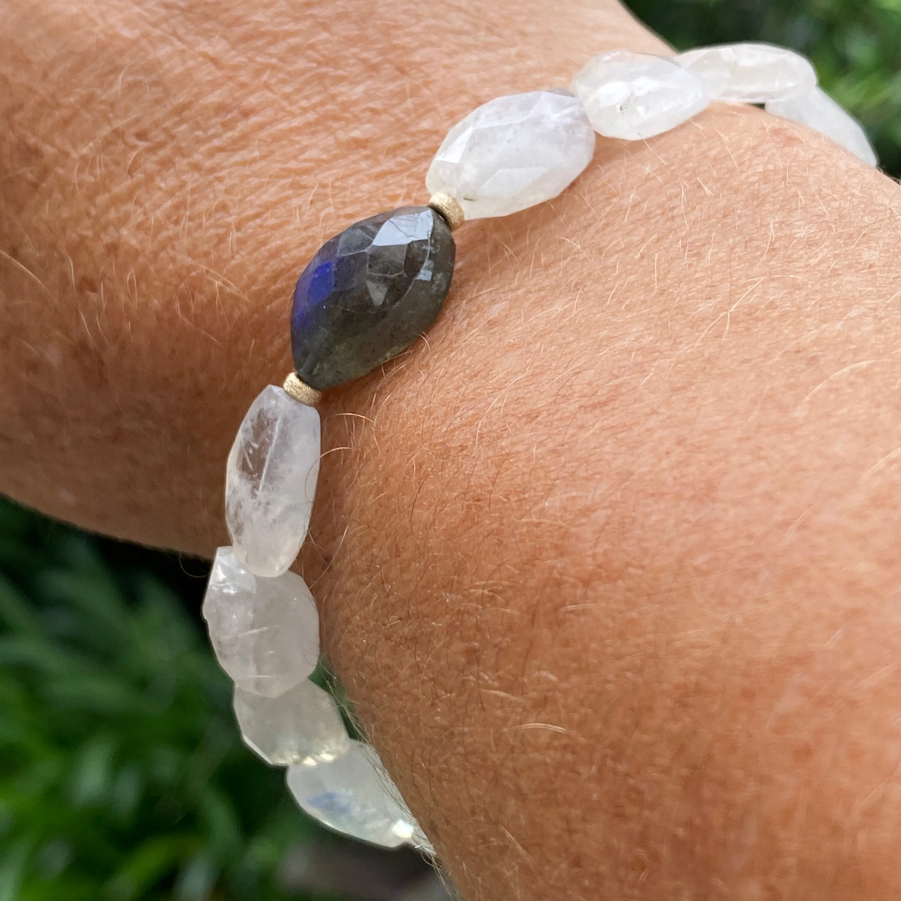 Moonlight Moonstone & Labradorite Gemstone Bracelet