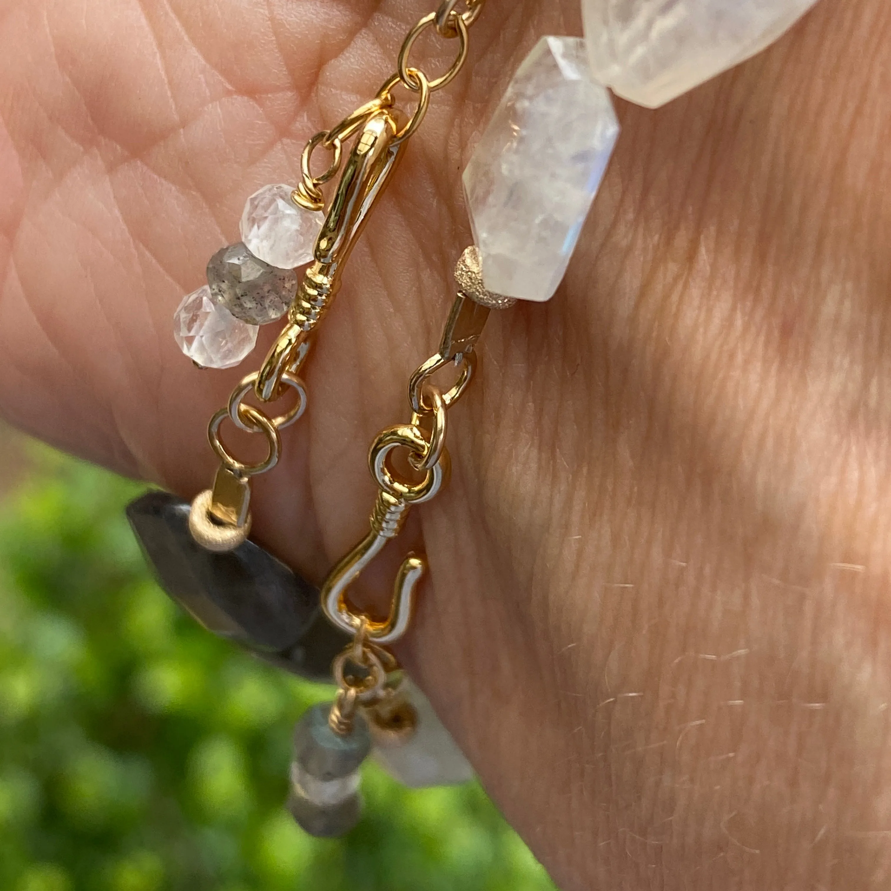 Moonlight Moonstone & Labradorite Gemstone Bracelet