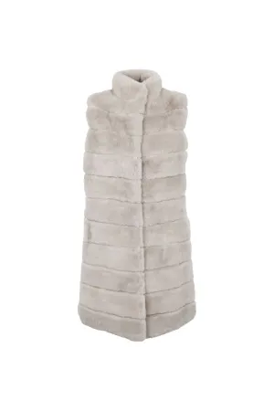 Natures Collection Ellie Rex Rabbit Fur Vest NCF1006 | Silver Grey | Clearance Final Sale