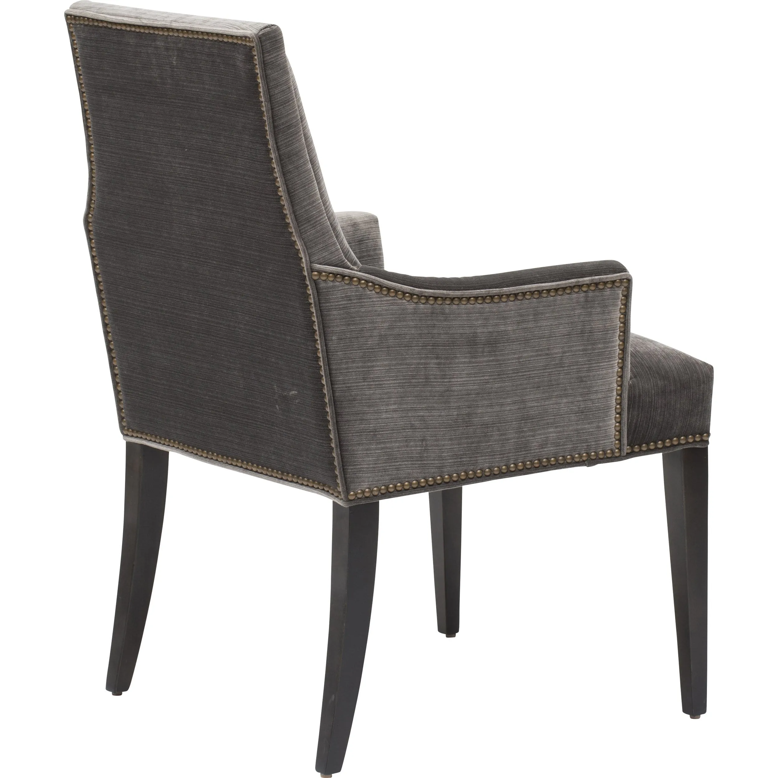 Oliver Arm Chair, Valhalla Pewter, Brass Nailheads