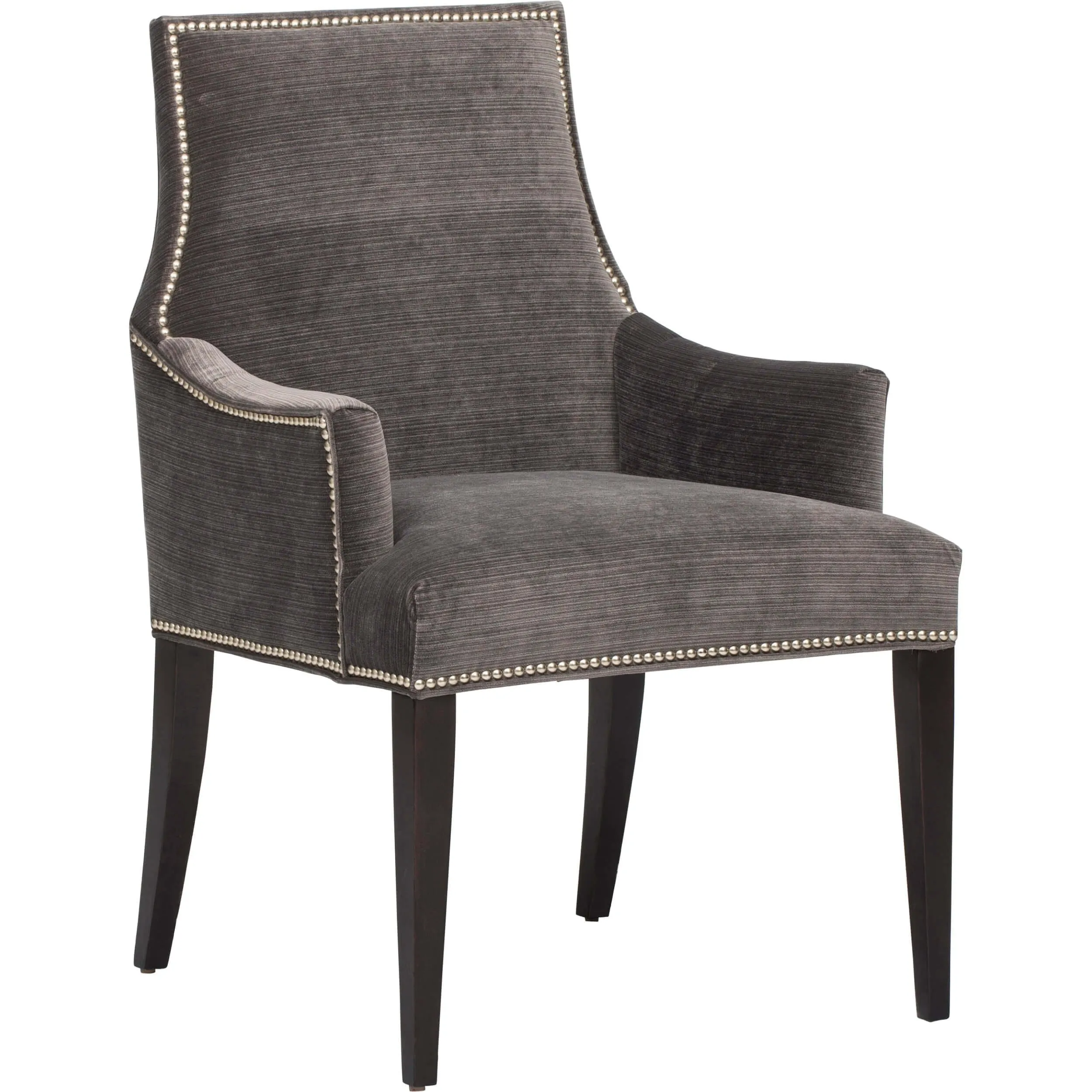 Oliver Arm Chair, Valhalla Pewter, Pewter Nailheads