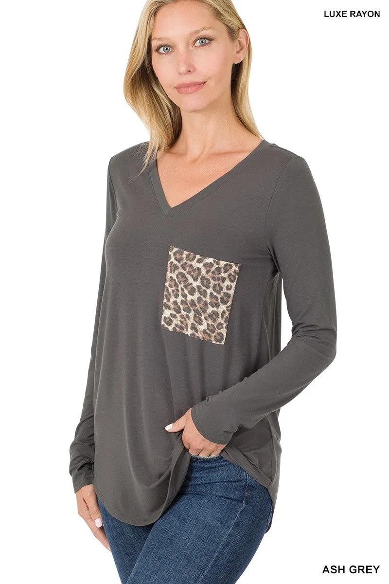 Out of Pocket Jungle Pocket Long Sleeve Tops