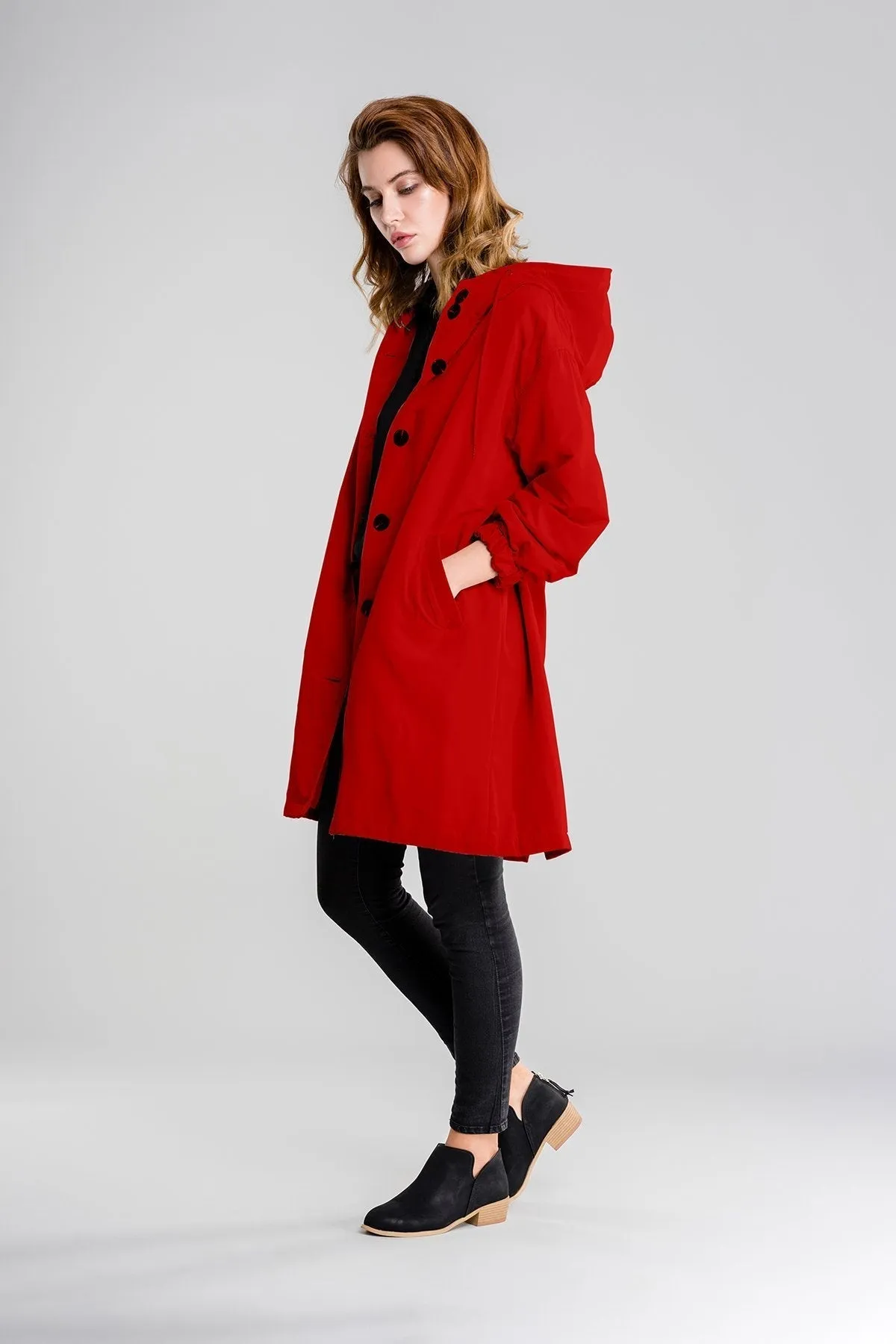 Oversized Hooded Trench Coat