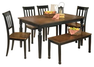 Owingsville Dining Table and 4 Chairs and Bench