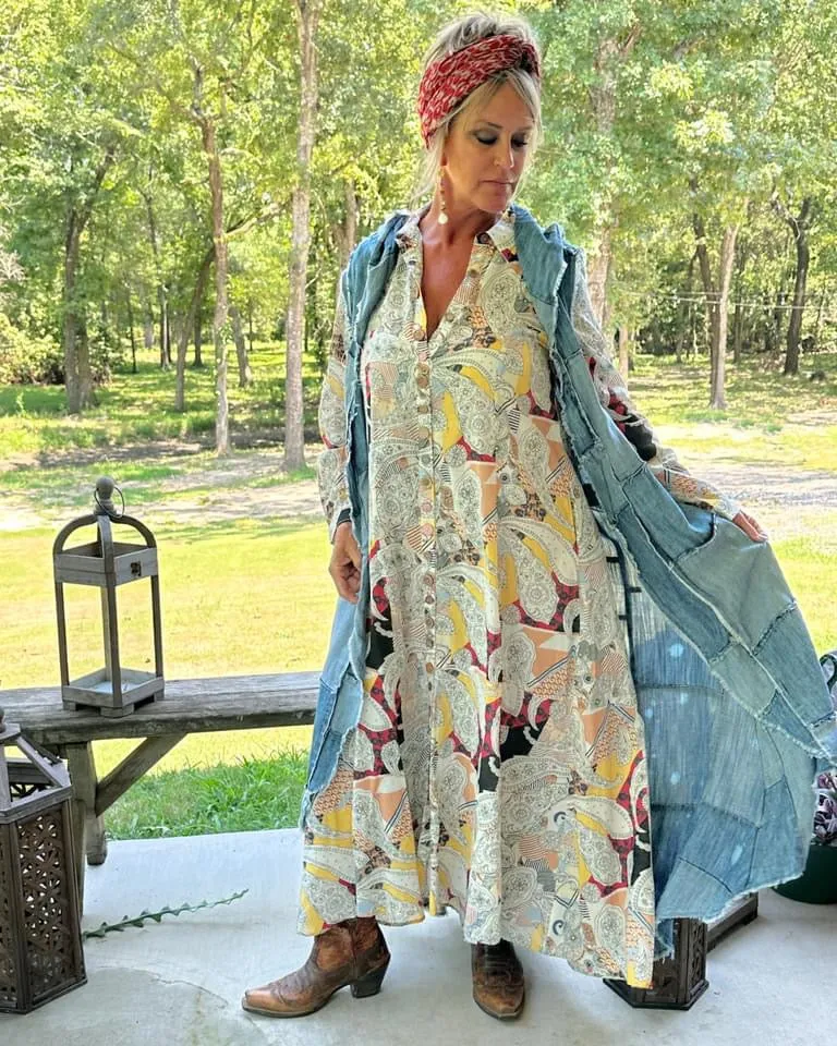 Paisley Skies Duster Dress