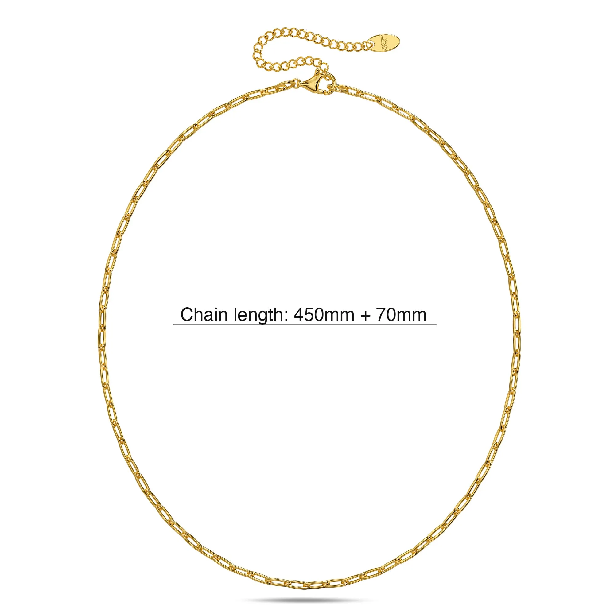 Paperclip Link Chain Gold Plated Necklace