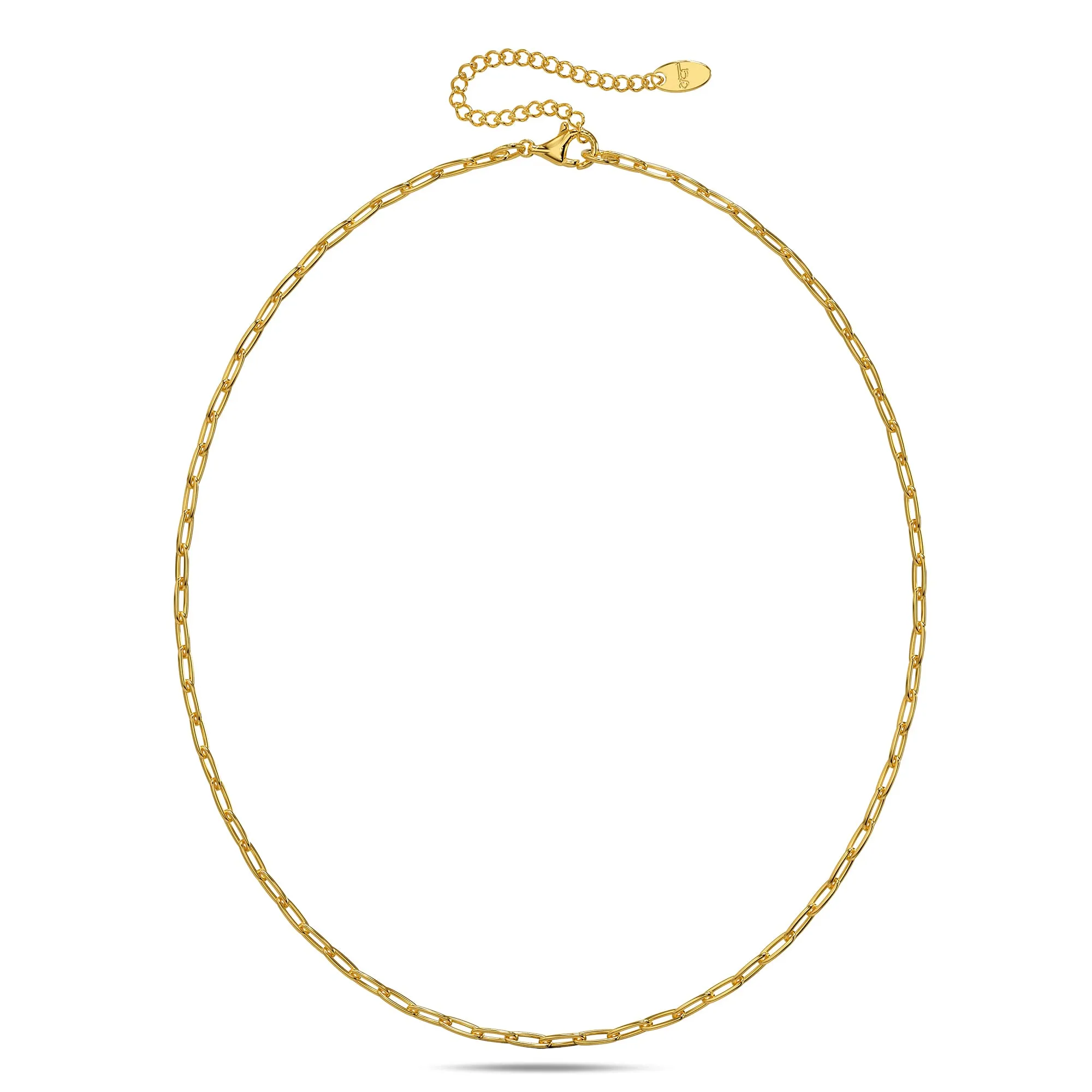 Paperclip Link Chain Gold Plated Necklace