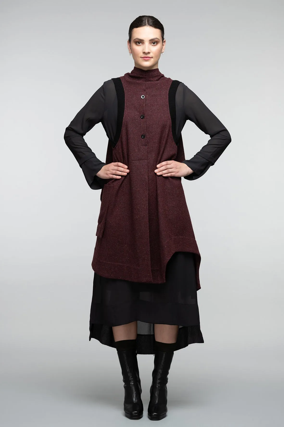 Paradox - Sleeveless Coat - Plum