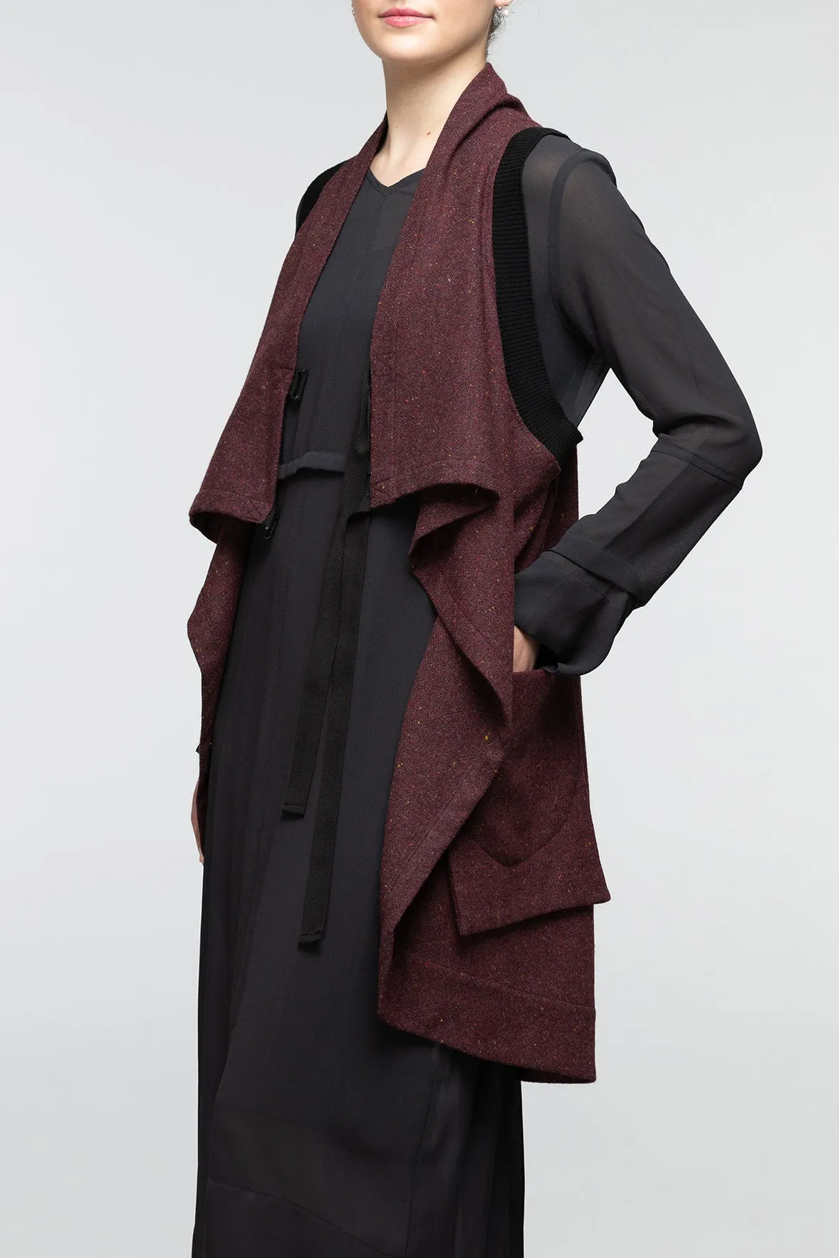 Paradox - Sleeveless Coat - Plum