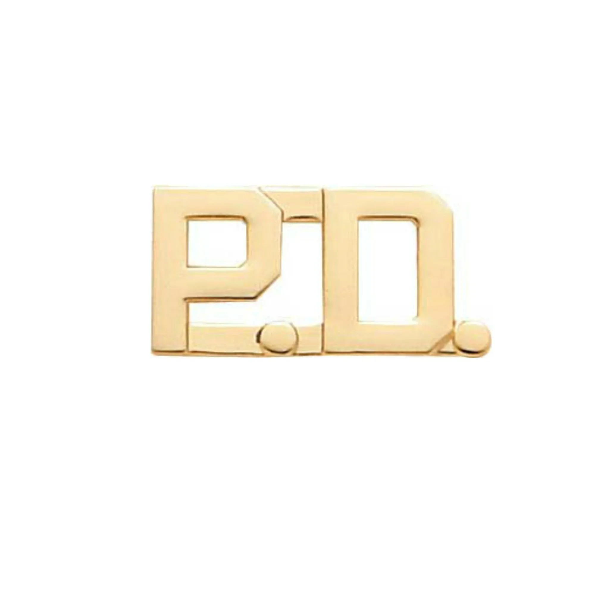 'PD' Police Department Insignia 1/2" Letter | Gold or Silver