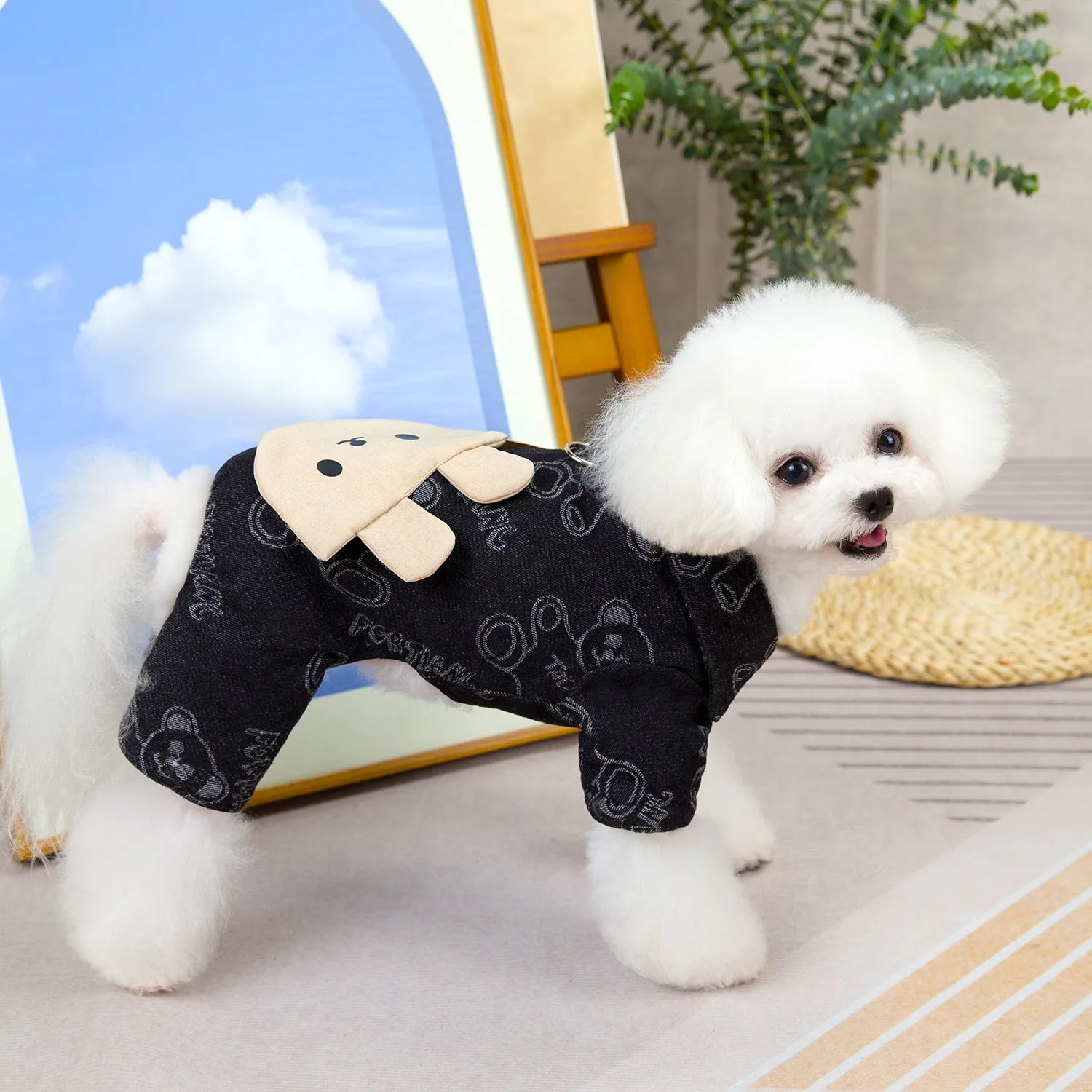 Pet Dog Clothes | Four-Legged Reflective Denim Cotton Coat | 2024 New Autumn and Winter Pet Clothing