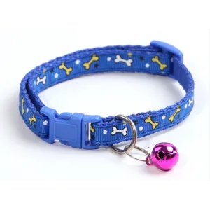 PETS CLUB ADJUSTABLE CAT COLLAR WITH BELL - DARK BLUE