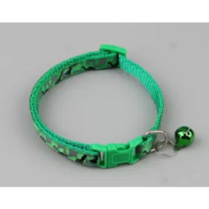 PETS CLUB ADJUSTABLE CAT COLLAR WITH BELL- GREEN