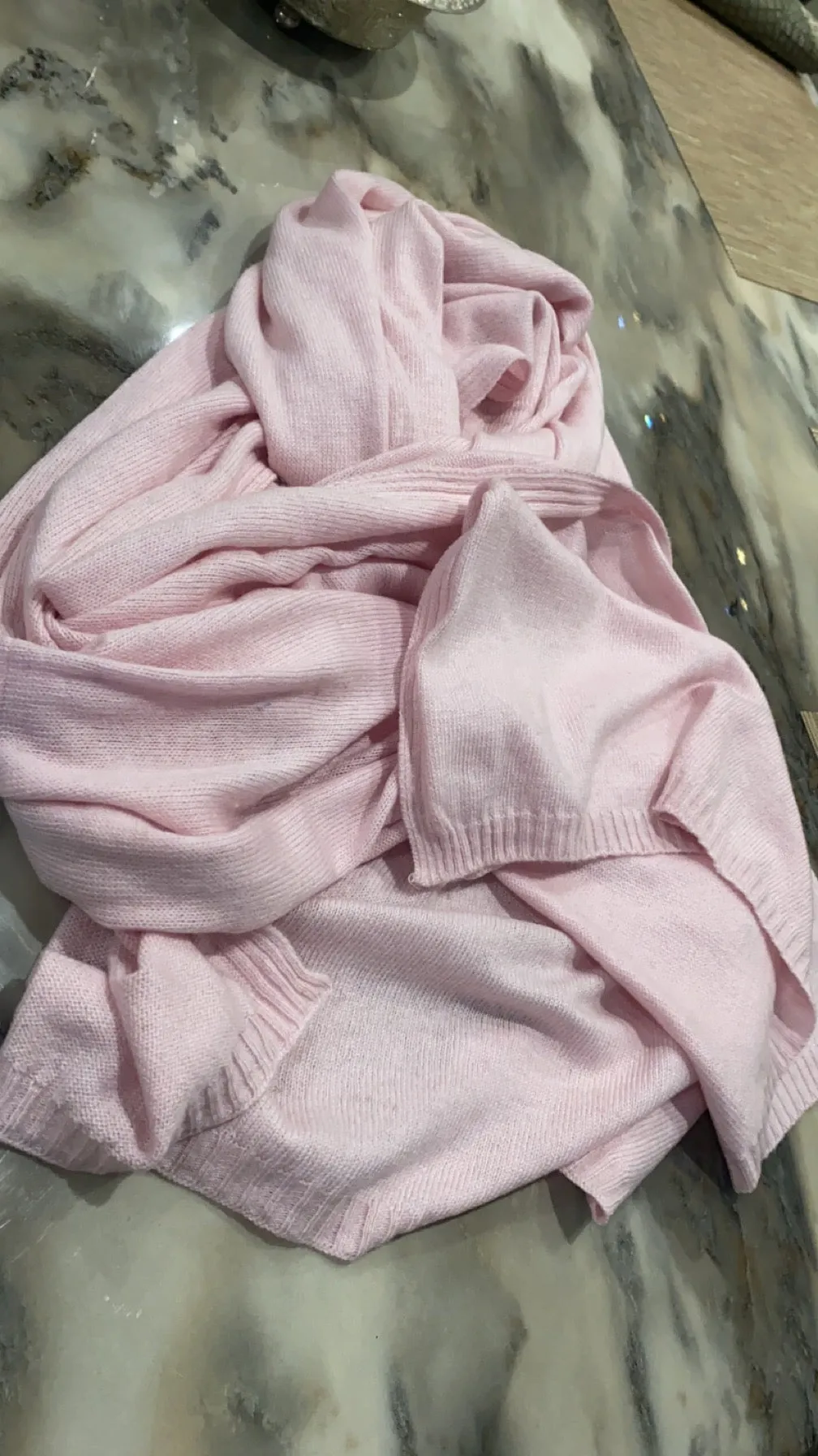 Pink 100% Cashmere 2 ply Julian Wrap/ Scarf